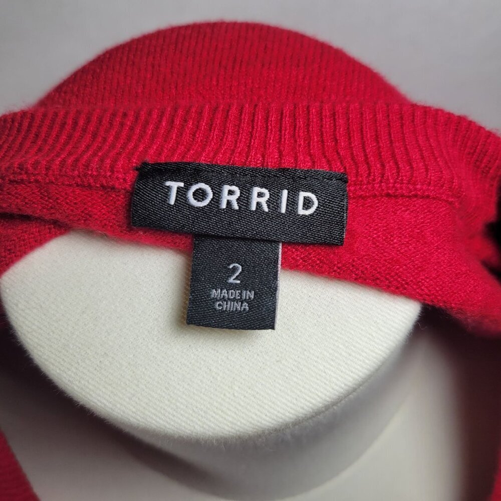 Torrid Women Classic Workwear Casual Comfy Red Rayon Blend Sweater Size 2 (2x) - Picture 3 of 8